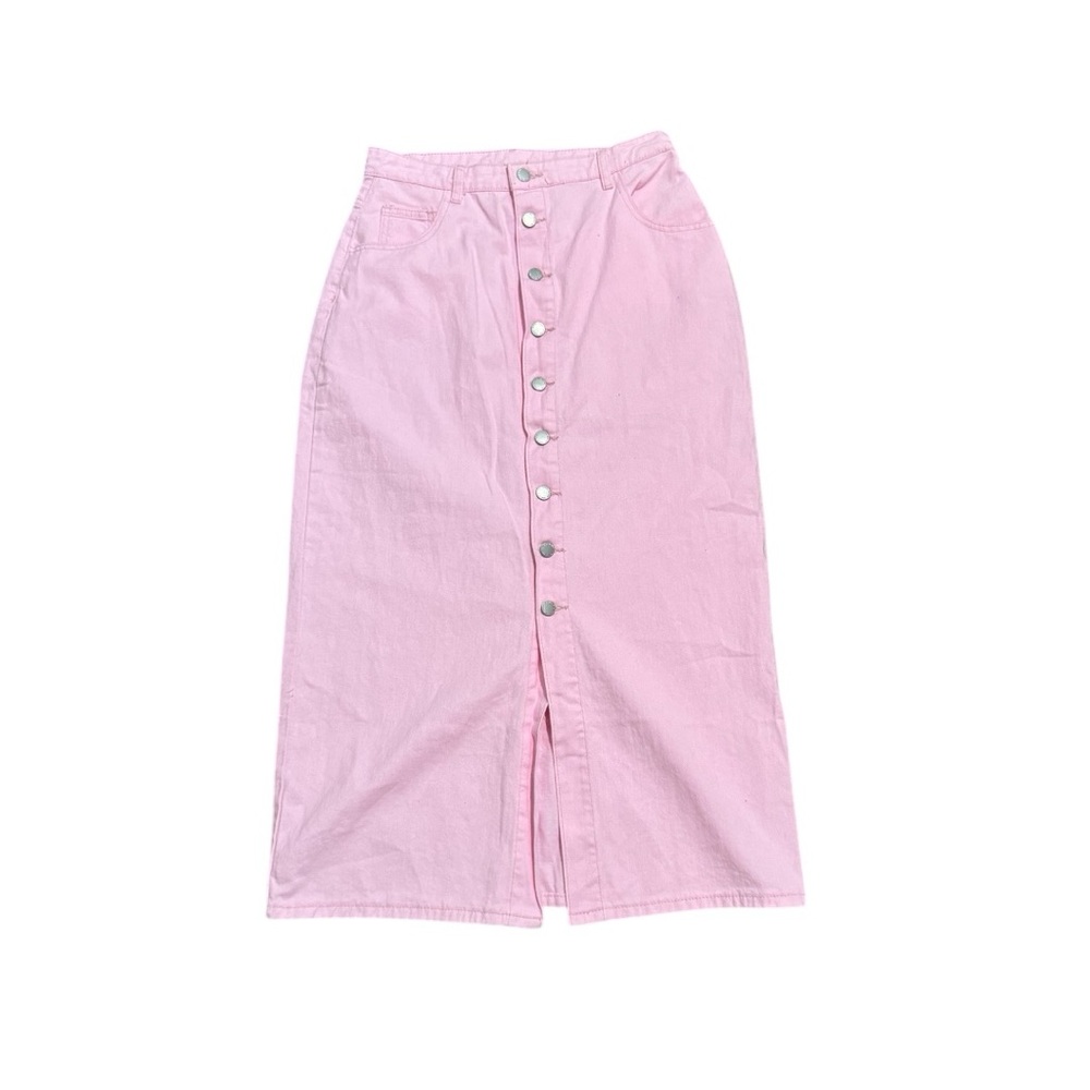 Pink Button-Down Women's Skirt